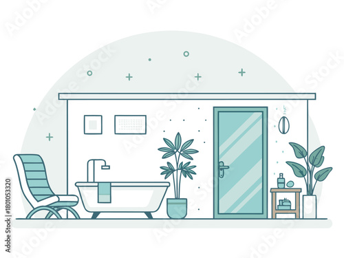 Spa center service flat vector illustrations set. Beauty salon visitors and workers cartoon characters. Wellness center procedures and equipment pack. Hot stone massage, foot bath and facial masks.	