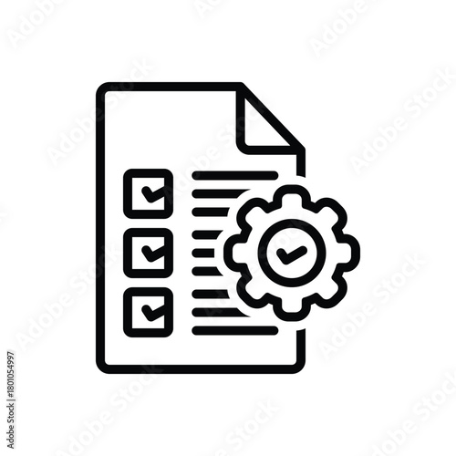 Black line icon for requirement specification