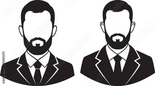 Two businessmen headshots silhouette