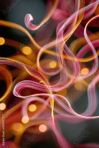 Colorful seasonal abstract background with glowing swirls