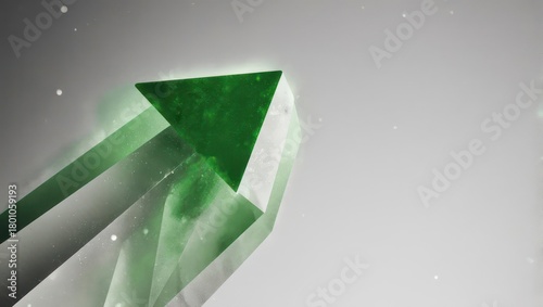 Green Arrow Symbolizing Growth and Success in Business and Finance.