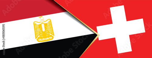 Egypt and Switzerland national flags overlapping design symbolizing bilateral relations