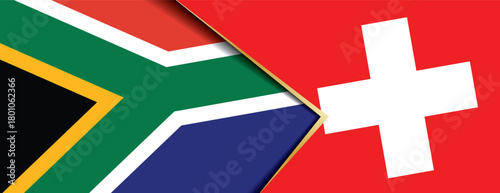 South Africa and Switzerland flags abstract overlap symbolizing partnership and trade