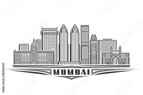Vector illustration of Mumbai