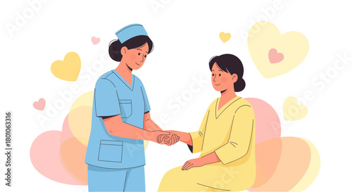 Compassionate Nurse Holding Patient's Hand, Focused On Their Wellness and Care