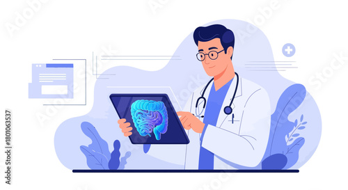Digital Technology And Medical Profession Represented Through a Doctor Analysis of an Intestine