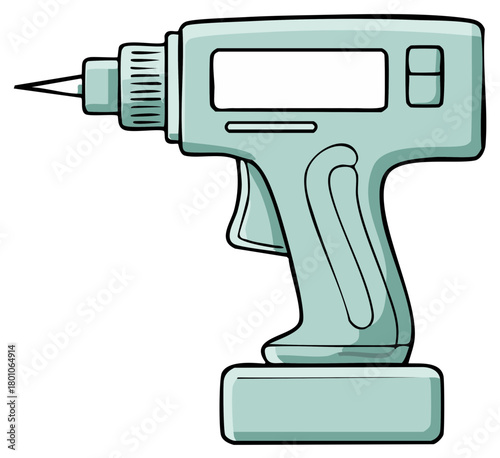 Screwdriver Electric Cartoon Style for Fixing and Repairing Needs or DIY Projects