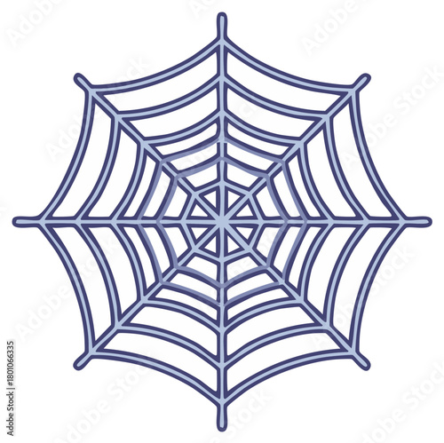 Stylized Symmetrical Spider Web Illustration in Blue and Purple Tones