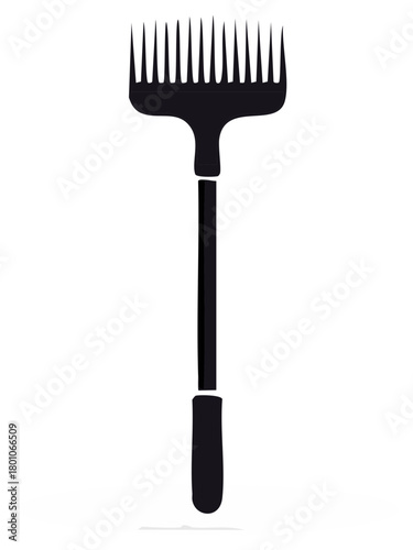 Stylized Black Hair Pick with a Handle for Styling and Detangling, Hair Styling Equipment, Grooming