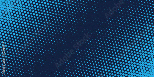 modern diagonal blue hexagon design on black background. vector hexagon background