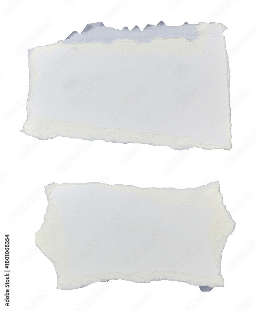 Obraz premium Torn white kraft paper in transparent background png