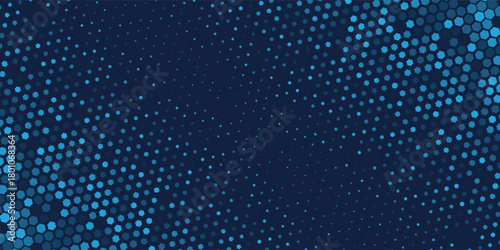 digital graphic diagonal blue hexagon design on black background. vector design