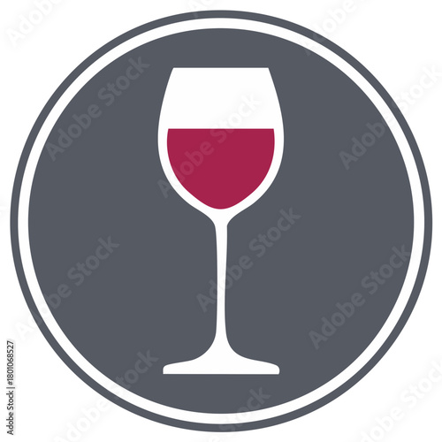 Wine Glass Symbol Inside Circle Graphic Design Element Concept for Wine Tasting
