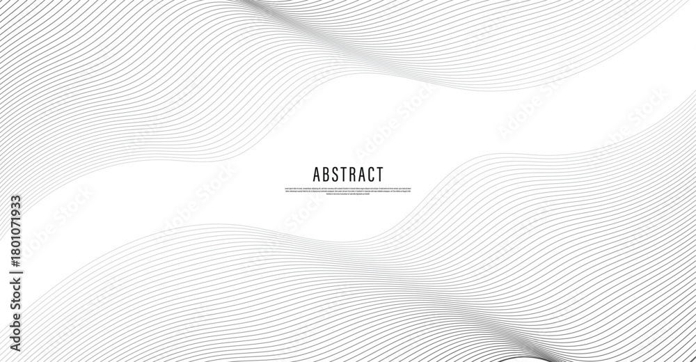 Naklejka premium Abstract Wavy Lines Halftone Vector Background