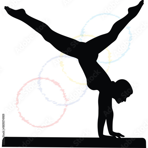 Gymnast performing handstand