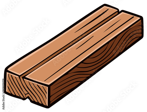 Two wooden planks joined together for construction or DIY projects, with visible wood grain texture.