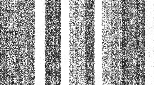 Black and white abstract pattern with vertical stripes of varying dot density and texture vector