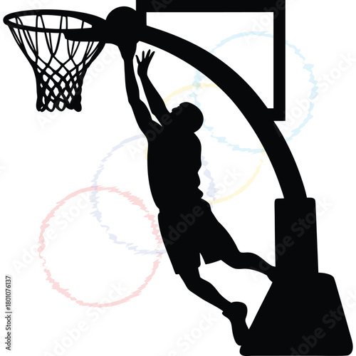 Basketball Player Dunking Action
