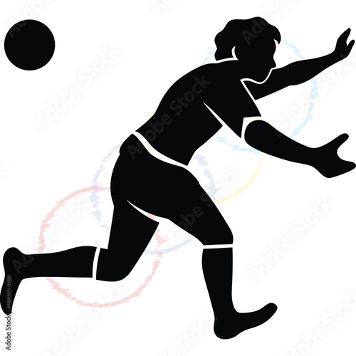 Vibrant Athlete Silhouette Depicting Dynamic Sport Action and Athletic Movement