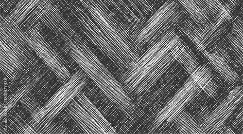 Black and white textured background with intersecting diagonal lines and dots abstract
