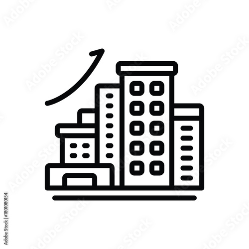 Black line icon for urbanization