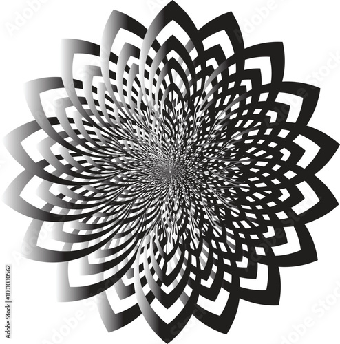 Abstract geometric flower optical art visual Vector