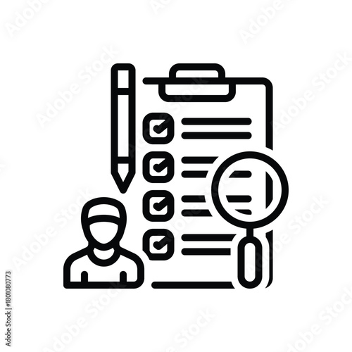 Black line icon for census data