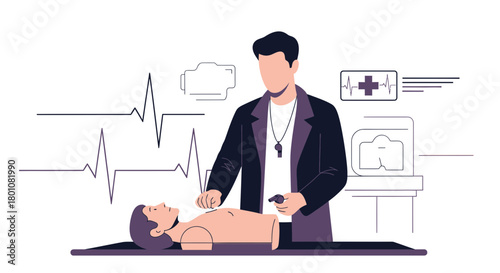 Medical Professional Performing CPR and First Aid Procedures on a Patient