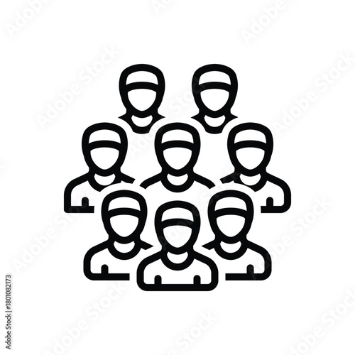 Black line icon for population growth