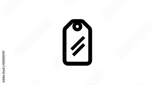 Price Tag Icon Vector Illustration. Black Outline Product Label for Shopping, Sale, E-commerce, Marketing. Simple Flat Design Element.