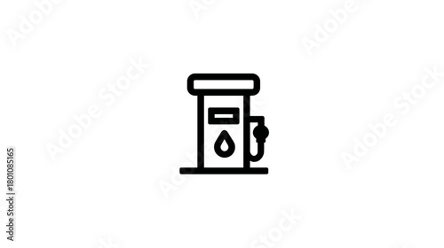 Fuel pump outline icon representing gas station, refueling, energy, and transportation needs