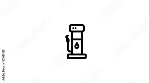 Gas Pump Outline Icon - Minimal Line Art Symbol for Fueling, Petrol Station, and Vehicle Transportation Concepts