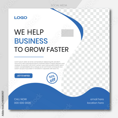 Set of Editable square business web banner design template. Suitable for social media post, instagram story and web ads.