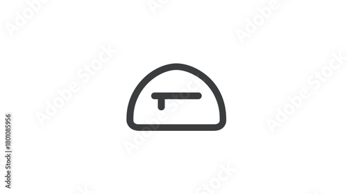Rear window defogger icon, outline symbol for automotive dashboard climate control, isolated on white background.