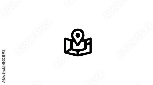Location Map Pin Icon. GPS Navigation and Destination Pointer Symbol for Travel, Finding Place, and Route Planning.