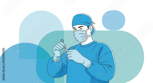 Medical Professional Preparing Surgical Instruments In A Operating Room Environment
