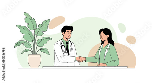 Medical Professionals Collaborating And Reaching An Important Agreement, Business Handshake