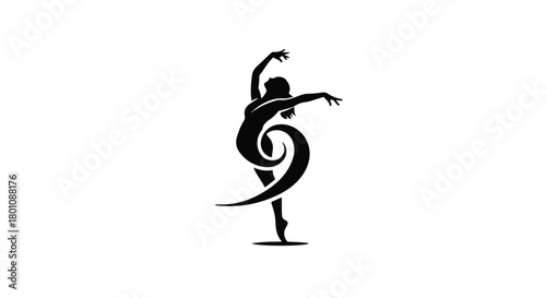 Elegant silhouette of a dancer in a graceful pose, symbolizing movement and art.