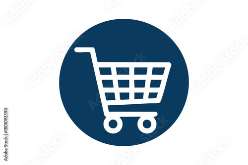 Online shopping cart icon blue