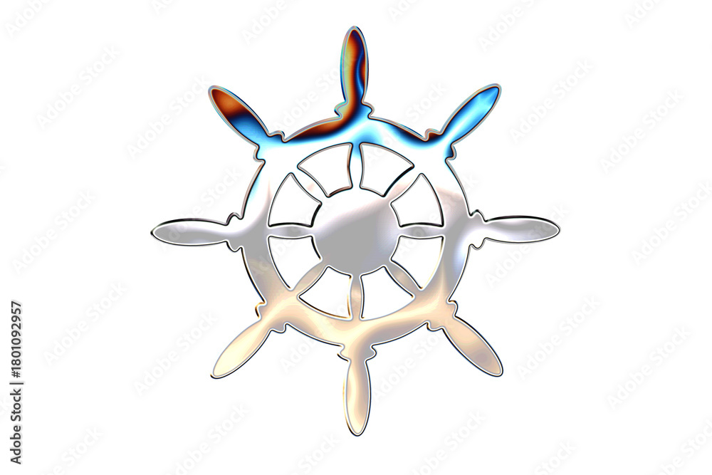 Obraz premium chrome ship steering wheel