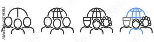 The Ultimate ethnicity Styles with Variations Line of icon set vector illustration