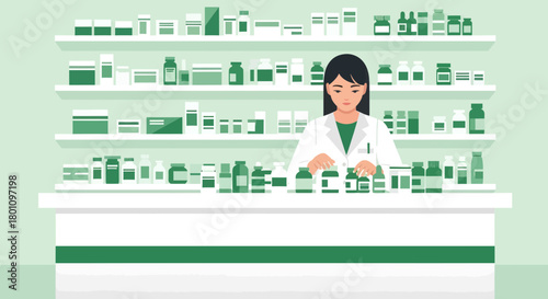 Pharmacy Professional Assisting Clientele In Selecting Medications And Health Supplies