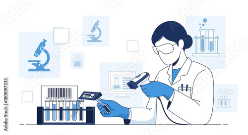 Scientific Analysis In Laboratory: Illustrative Depiction for Research and Development