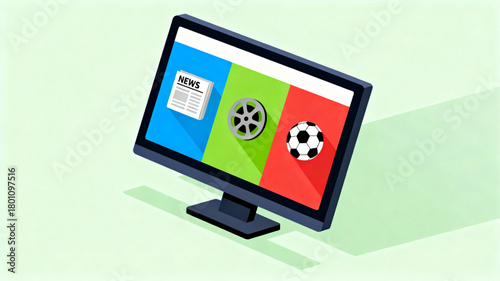 3D Flat Style Smart TV