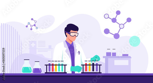 Scientist Performs Scientific Experimentation With Medical Equipment in the Laboratory