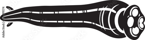 Black silhouette of a slug on a white background mollusk