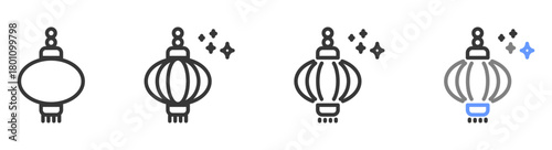 The Ultimate festival Styles with Variations Line of icon set vector illustration