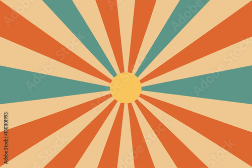 Warm Muted Retro Sunbeam Background Abstract Design