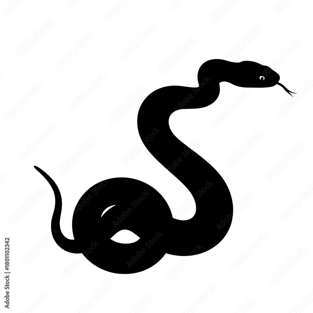 Naklejka premium Snake outline drawing