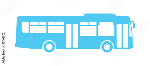 Bus icon. Side view. Simple flat graphic illustration in vector format. Isolated object on a white background. Isolate

